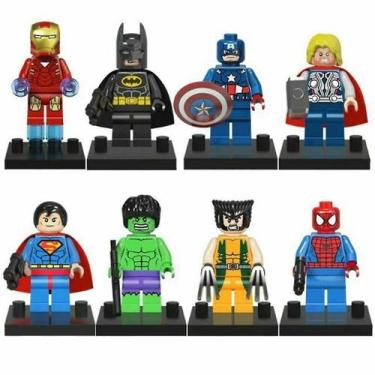 Imagem de Conjunto de minibonecos Avengers Batman Hulk Superman x8 - Gloome Stor