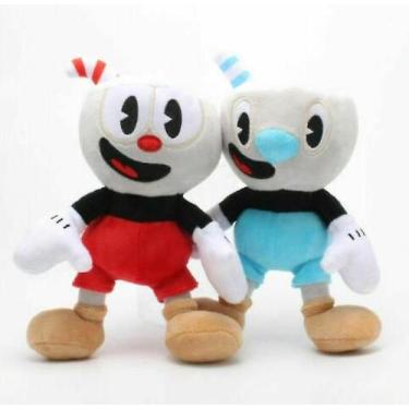 Imagem de Brinquedo de pelúcia Cuphead & Mugman Mecup Brocup 25 cm, 2 peças para