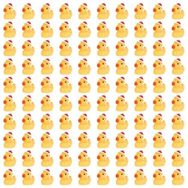 Imagem de Decoração de Natal de resina Ducks SAVITA 100 unidades amarelas