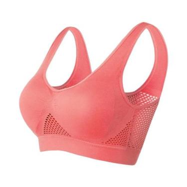 Imagem de Sutiã Esportivo Feminino S-6XL Com Bojo E Recortes, Top De Ginástica S