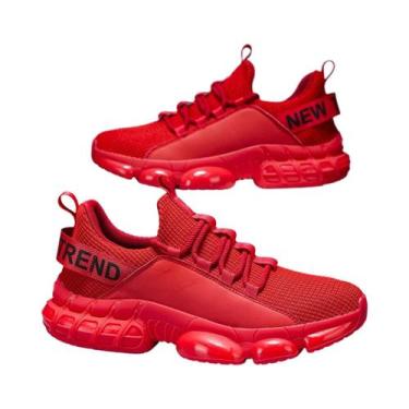 Imagem de Tênis Casuais Masculinos Confortáveis De Cano Baixo Com Cadarço E Bico