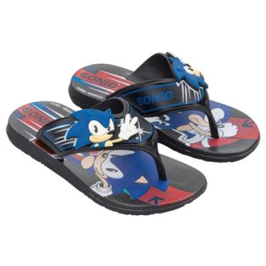 Imagem de Chinelo Infantil Sonic Iconic Way Super Flop II - Ipanema, Prt, Az, Vm