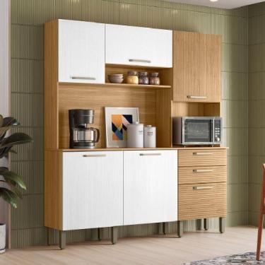 Imagem de Cozinha Compacta Kits Parana Ferrara Plus, Freijo/Supremo/Ripado Freij