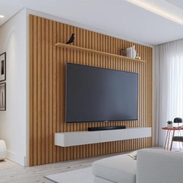 Imagem de Painel para Tv 82 Polegadas 240cmx304cm 100% MDF Ripado 3.0 C/nicho Ye