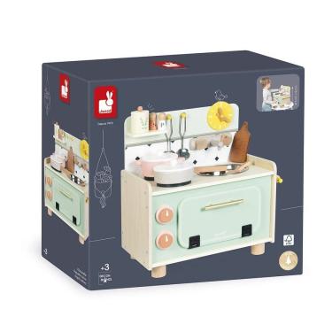 Imagem de Cozinha Infantil Portátil Madeira Janod Completa com Acessórios Brinquedo Educativo