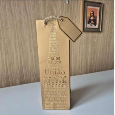 Imagem de Sacola Personalizada De Bebidas Garrafas Vinho Espumante - Fwb, Dourad