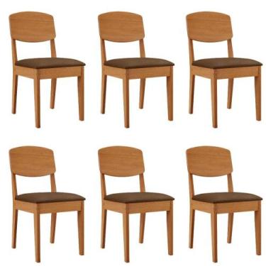 Imagem de Conjunto com 6 Cadeiras MDF Copper para Sala de Jantar Moderna Mobília
