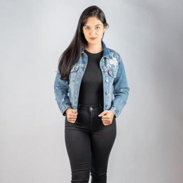 Imagem de Jaqueta Jeans Feminina Fernanda Com Bolso Doct, M, Indigo clara