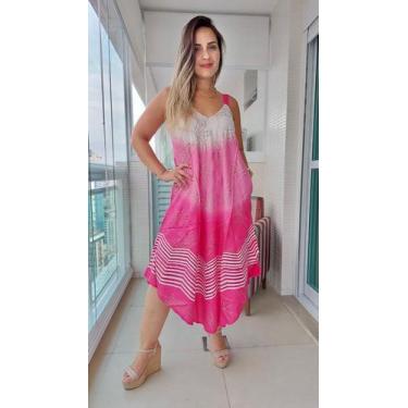 Imagem de Vestido Feminino Indiano Lurex Premium Alça c/ Regulagem e Bolsos Trap