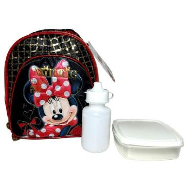 Imagem de Lancheira Escolar Térmica Infantil Personagem Minnie Mouse - Preto E V