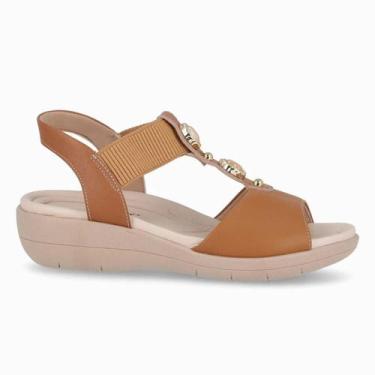 Imagem de Sandália Anabela Feminina Piccadilly 239033-1 Camel, 38, Camel