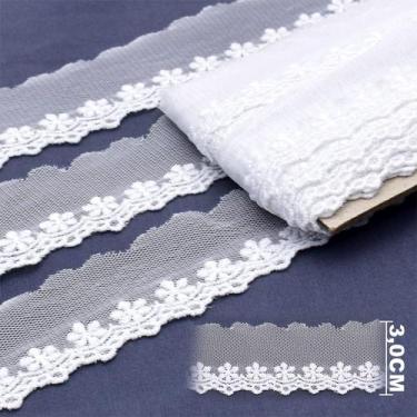 Imagem de Bordado Inglês em Tule artePunto BT017 Branco 3,0 cm - 13,7 Metros