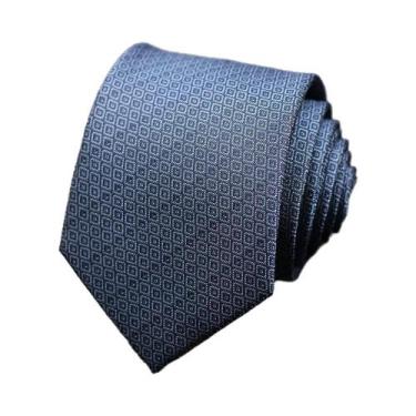 Imagem de Gravata Masculina Xadrez Azul, Preta E Vermelha Fina Para Casamento E 