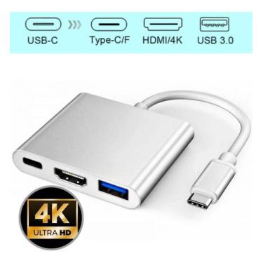 Imagem de Adaptador Vídeo Tipo-c Para Hdmi Usb 3.0 4k Alta Qualidade - EXBOM