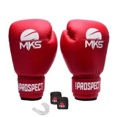 Imagem de Kit Luva Boxe Muay Thai Prospect Vermelha Homologada 10oz + Bandagem +