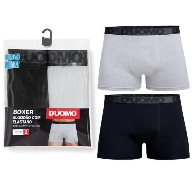 Imagem de Kit C/6 cuecas boxer duomo algodão preta E cinza