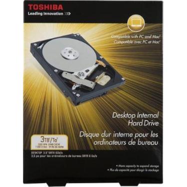 Imagem de HD Interno Toshiba - 3TB Serial ATA III Hard Drive para Desktops PH3300U-1I72