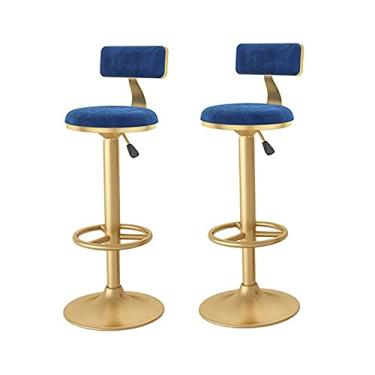 Imagem de Bar Stools Conjunto de 2, com Back Breakfast de Refeições Ajustáveis ​​Barstool Giratória, Flanela, Estofado com Apoio para Pés, Bar e Cozinha Balcão Altas Barstools (Color : A1)