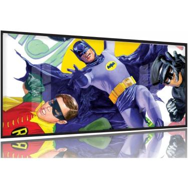 Imagem de Quadro decorativo Batman e Robin Retro 130x60 Moldura Preta 2x2