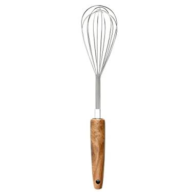 Imagem de Mimo Style Batedor de Ovos e Massas Fouet, Aço Inox com Cabo de Madeira, Excelente Durabilidade e Belo Design, Útil Para Diversas Receitas Como Massas de Bolo, Tortas, Pães, Cremes, Claras em Neve