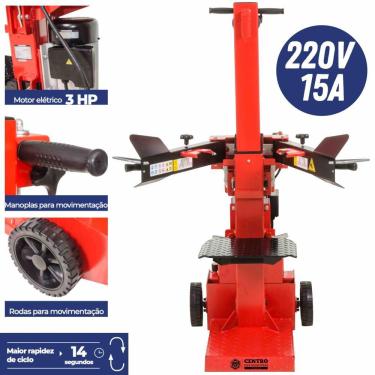 Imagem de Rachador De Lenhas Kawashima RL31250-E Elétrico 220V 3HP 15A Monofásico Com Força de 7 Toneladas