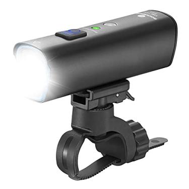 Imagem de ROCKBROS Luz de bicicleta super brilhante 1000 lúmens, luz LED de bicicleta de 5 modos, farol de bicicleta recarregável por USB, liga de alumínio, IPX6 à prova d'água, luz frontal