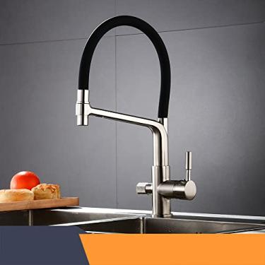 Imagem de Torneiras de filtro de água torneira de cozinha misturador torneiras de cozinha misturador torneiras de pia purificador de água torneira de filtro misturador de cozinha, níquel escovado, china