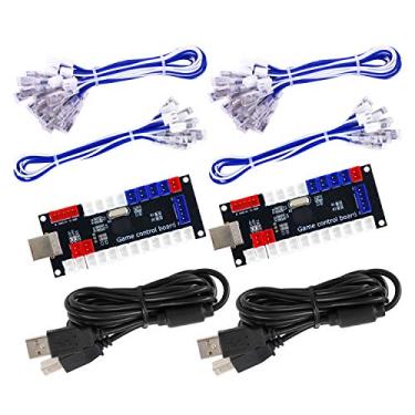 Imagem de SJ@JX Controle de jogo Arcade Codificador USB Zero Delay 2 Player para Joystick Botão para PC MAME Raspberry Pi Retro
