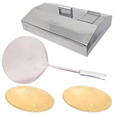 Imagem de Kit Pizza Na Grelha Abafador 66cm + 2 Pedras + Pá Pizza Inox