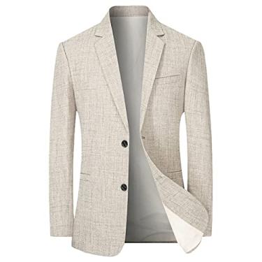 Imagem de Blazer masculino de casamento, slim fit, liso, ternos de negócios, jaqueta, para jantar, smoking, 2 botões, colarinho virado para baixo