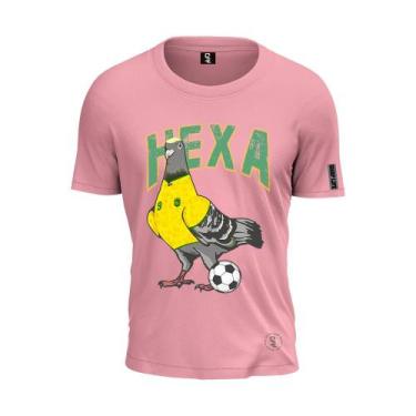 Imagem de Camiseta Pombo Hexa Brasil Pru Futebol Soccer Pigeon Algodão - Shap Li