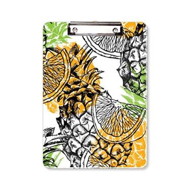 Imagem de Prancheta de prancheta de frutas tropicais com abacaxi amarelo A4