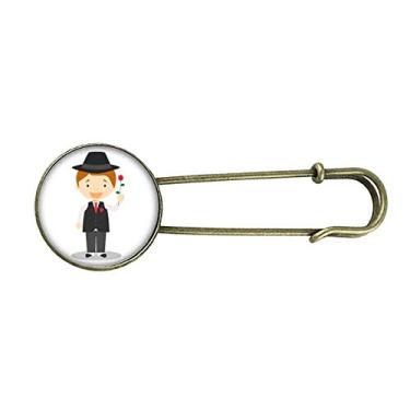 Imagem de Conjunto preto Argentina desenho animado retrô metal broche clipe joias