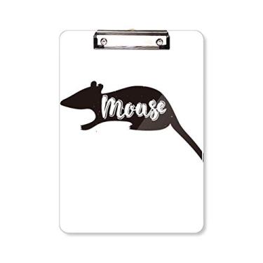 Imagem de Mouse Preto e Branco Animal Prancheta Pasta Bloco de Escrita Placa de Apoio A4
