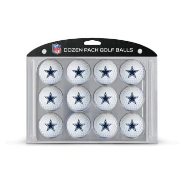 Imagem de Team Golf NFL Dallas Cowboys 12 bolas de golfe tamanho regulamentado, pacote com 12, impressão colorida e durável do time