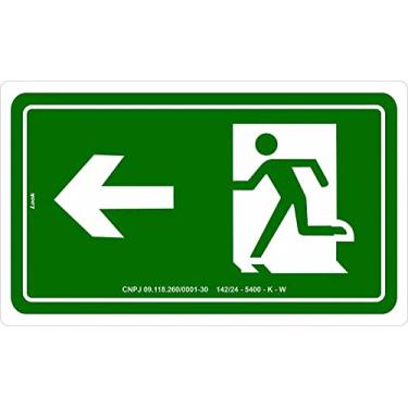 Imagem de Placa Sinalização S2 Emergência Saída à Esquerda Fotoluminescente