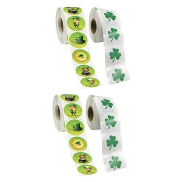 Imagem de Wakauto 4 Rolos adesivos da irlanda enfeites do dia de são patrício adesivos de papel rótulos etiquetas de presente adesivos redondos de embalagem presente adesivo DIY volta Yingshi Truque