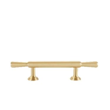 Imagem de Puxadores e alças de armário de cozinha simples e modernos de latão maciço dourado de vários tamanhos Puxadores de gaveta para quarto Puxadores pretos T Bar Armário puxador, C, 1592,76 MM