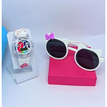 Imagem de Kit Relógio Infantil Digital Pisca Luz Led Toca Musica Peppa Frozen + 