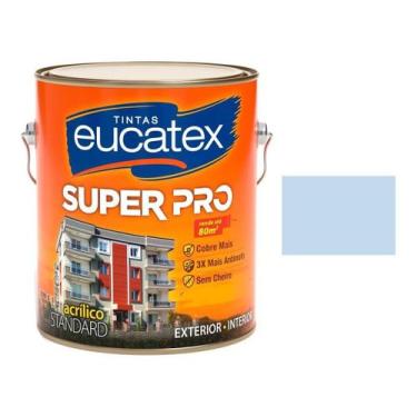 Imagem de Tinta Acrilica Azul Bebe Semi Brilho Super Pro Eucatex 3,6lt