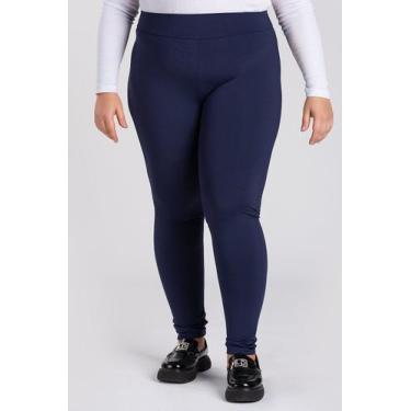 Imagem de Calça Legging Feminina Plus Size Peluciada - Serena, Marinho, G9