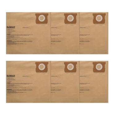 Imagem de DEWALT Pacote com 6 sacos de filtro de substituição DXVA19-4101 para aspirador de pó seco e úmido DEWALT 6-10 galões
