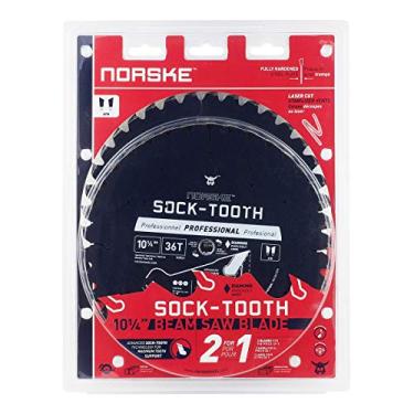 Imagem de Norske Tools Lâmina de serra de feixe Socktooth 26 cm por 36T com 1,5 cm e furo Diamond Knockout Fore Twin Pack, NCSBS421C