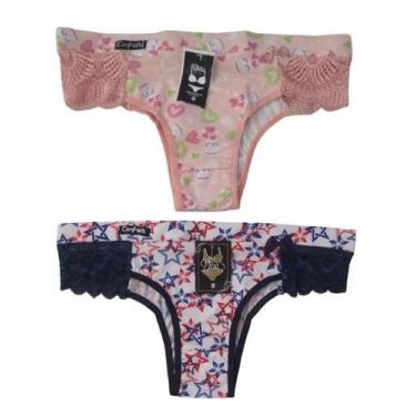 Imagem de 1 Calcinha Carine microfibra,estampada,detalhe em renda - MDJ, GG