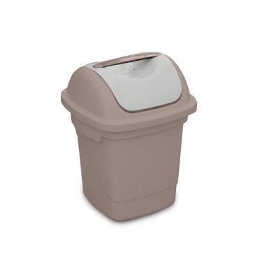 Imagem de Lixeira Plasvale Basculante Marrom Unidade 10 Litros - plaslave