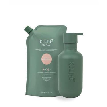 Imagem de Kit Keune So Pure Polish Shampoo Refil e Dispenser Frasco (2 produtos)