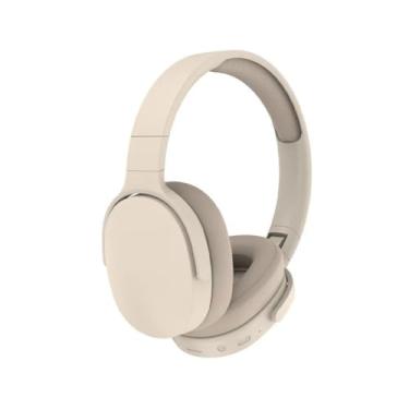 Imagem de Fone de Ouvido Sem Fio Headphone Bluetooth Fone Corrida Academia Com Cancelamento de Ruído On-ear Dobrável (Off White)