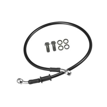 Imagem de REPAIROCK Mangueira de freio universal para motocicleta, quadriciclo, motocross, trançada, linha de freio hidráulico, oleoduto, 60 cm, durável, metal, tom preto prateado, 1 conjunto de peças de