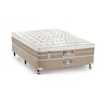 Imagem de Cama Box + Colchão Castor Casal Molas Pocket Silver Star air One Face 138x188x72cm