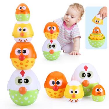 Imagem de Aninhando e empilhando ovos MOONTOY Chicken Toddler de 1 a 3 anos